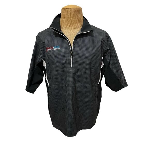 FOOTJOY Short Sleeve Golfing Shirt 1/2 Zip Houndstooth Embroidered Size Medium - Picture 3 of 7